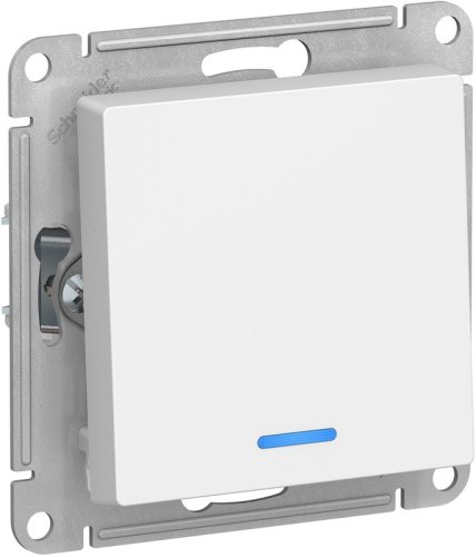 Выключатель с подсветкой без рамки Systeme Electric AtlasDesign 1-кл. белый картинка